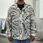 Hand Drawn Mantis Pattern Print Men's Shirt Jacket