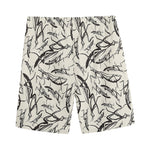 Hand Drawn Mantis Pattern Print Men's Sports Shorts