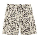 Hand Drawn Mantis Pattern Print Men's Swim Trunks