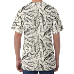 Hand Drawn Mantis Pattern Print Men's Velvet T-Shirt