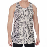 Hand Drawn Mantis Pattern Print Men's Velvet Tank Top