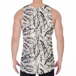 Hand Drawn Mantis Pattern Print Men's Velvet Tank Top