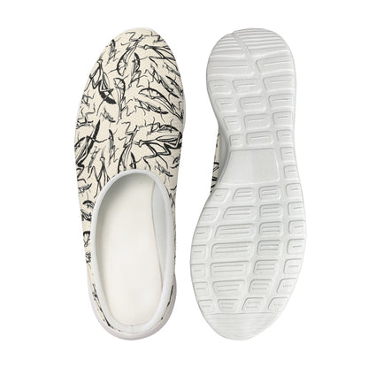 Hand Drawn Mantis Pattern Print Mesh Casual Shoes