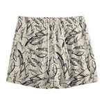 Hand Drawn Mantis Pattern Print Mesh Shorts