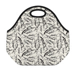 Hand Drawn Mantis Pattern Print Neoprene Lunch Bag