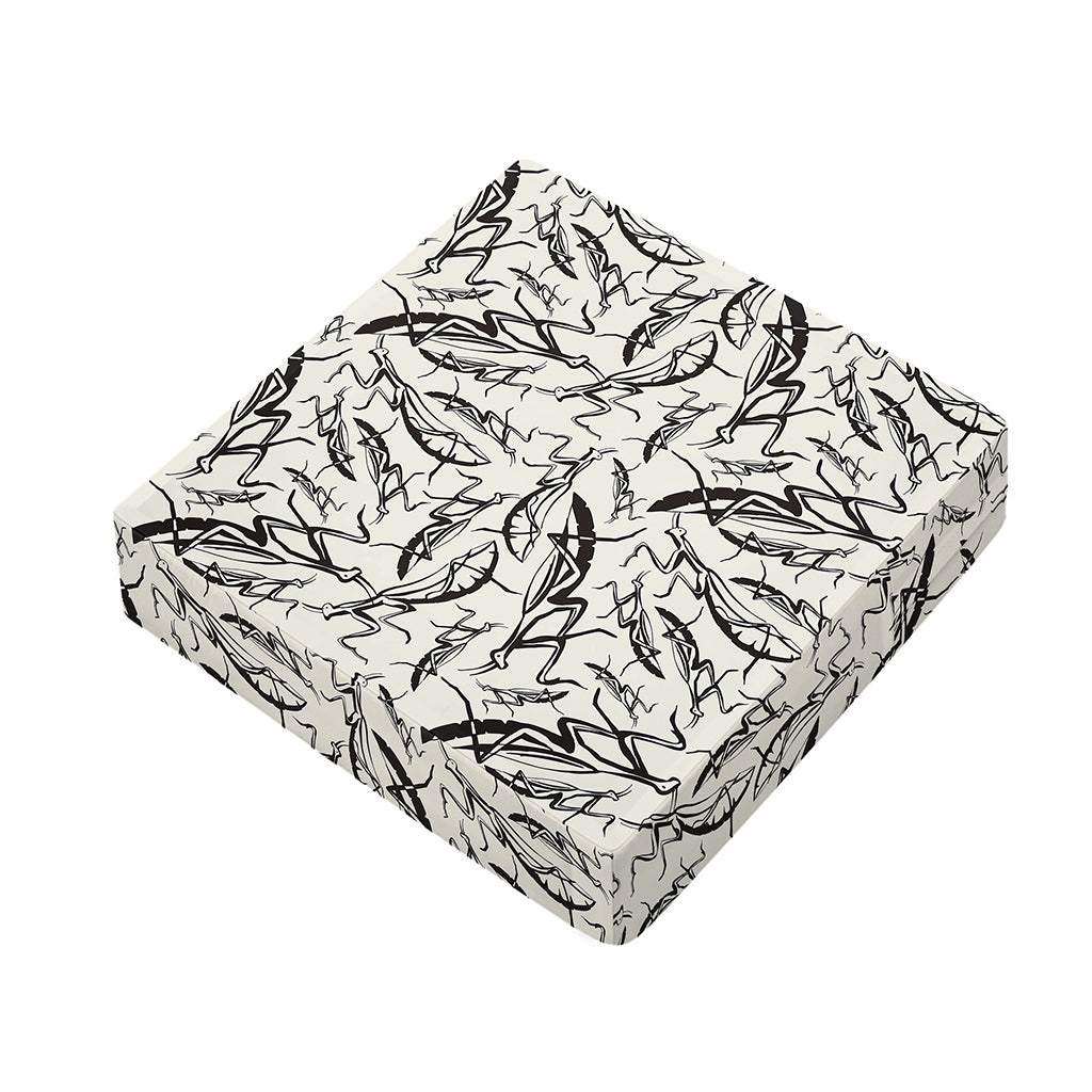 Hand Drawn Mantis Pattern Print Outdoor Seat Cushion Cover