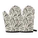 Hand Drawn Mantis Pattern Print Oven Mitts