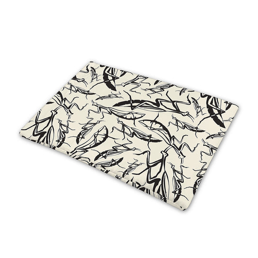 Hand Drawn Mantis Pattern Print Pet Cooling Mat Cover