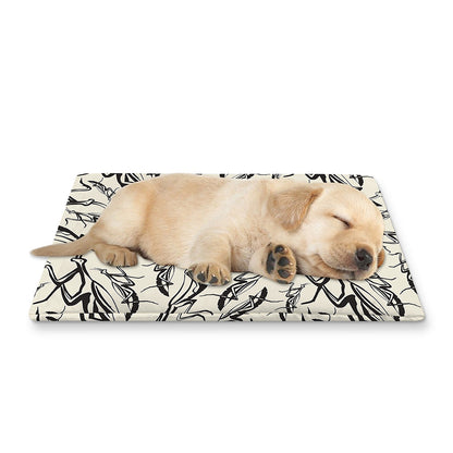 Hand Drawn Mantis Pattern Print Pet Cooling Mat Cover