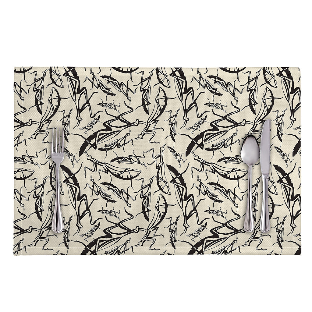 Hand Drawn Mantis Pattern Print Placemat