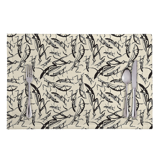 Hand Drawn Mantis Pattern Print Placemat
