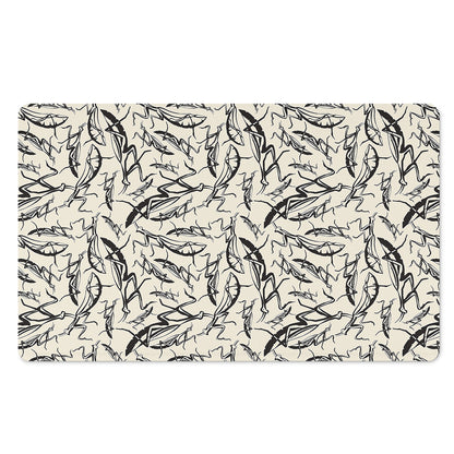 Hand Drawn Mantis Pattern Print Polyester Doormat