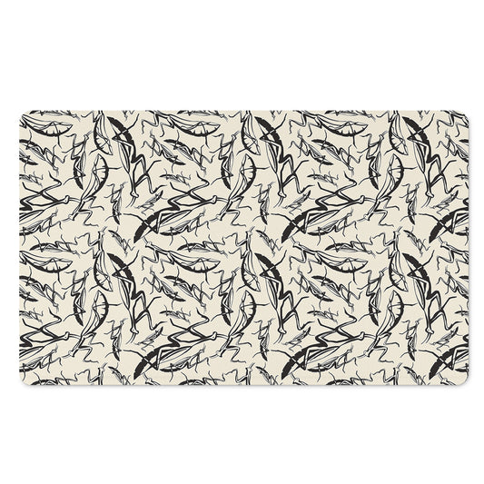 Hand Drawn Mantis Pattern Print Polyester Doormat
