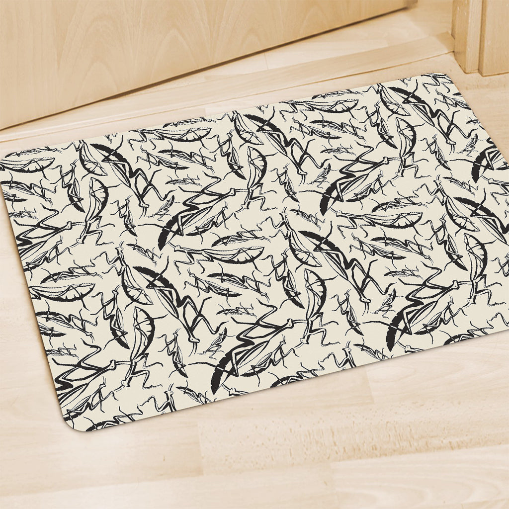 Hand Drawn Mantis Pattern Print Polyester Doormat
