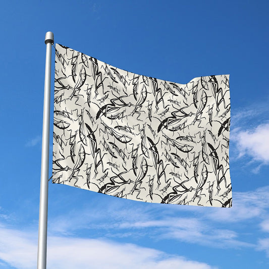 Hand Drawn Mantis Pattern Print Polyester Flag