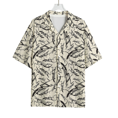 Hand Drawn Mantis Pattern Print Rayon Hawaiian Shirt