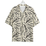 Hand Drawn Mantis Pattern Print Rayon Hawaiian Shirt