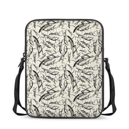 Hand Drawn Mantis Pattern Print Rectangular Crossbody Bag