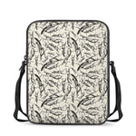 Hand Drawn Mantis Pattern Print Rectangular Crossbody Bag