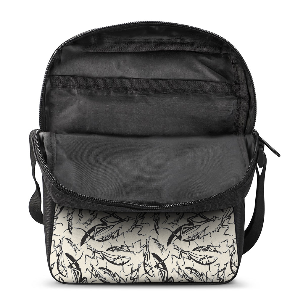 Hand Drawn Mantis Pattern Print Rectangular Crossbody Bag