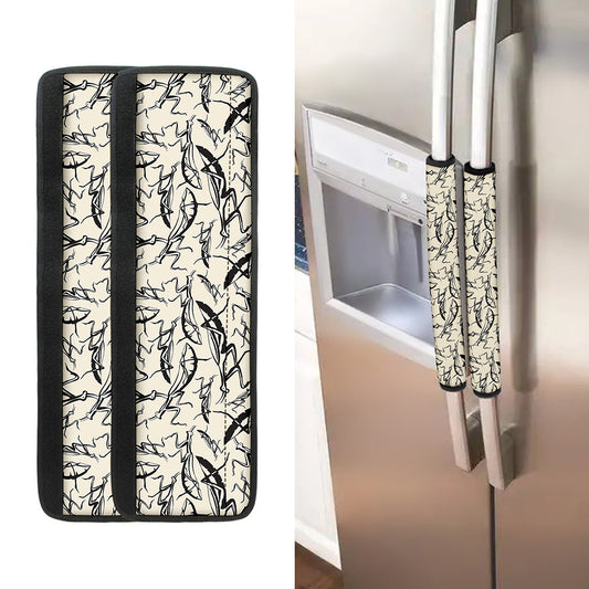 Hand Drawn Mantis Pattern Print Refrigerator Handle Covers
