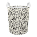 Hand Drawn Mantis Pattern Print Round Laundry Basket