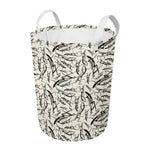 Hand Drawn Mantis Pattern Print Round Laundry Basket