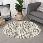 Hand Drawn Mantis Pattern Print Round Rug