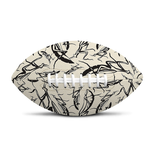 Hand Drawn Mantis Pattern Print Rugby Ball