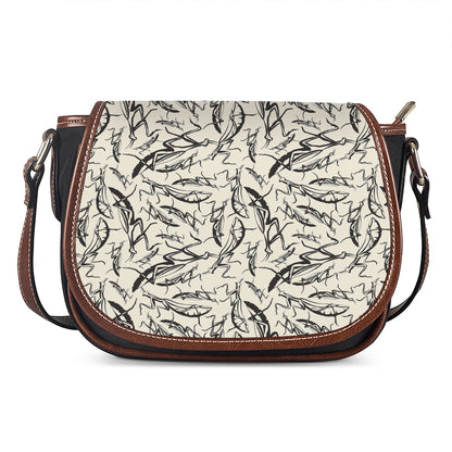 Hand Drawn Mantis Pattern Print Saddle Bag