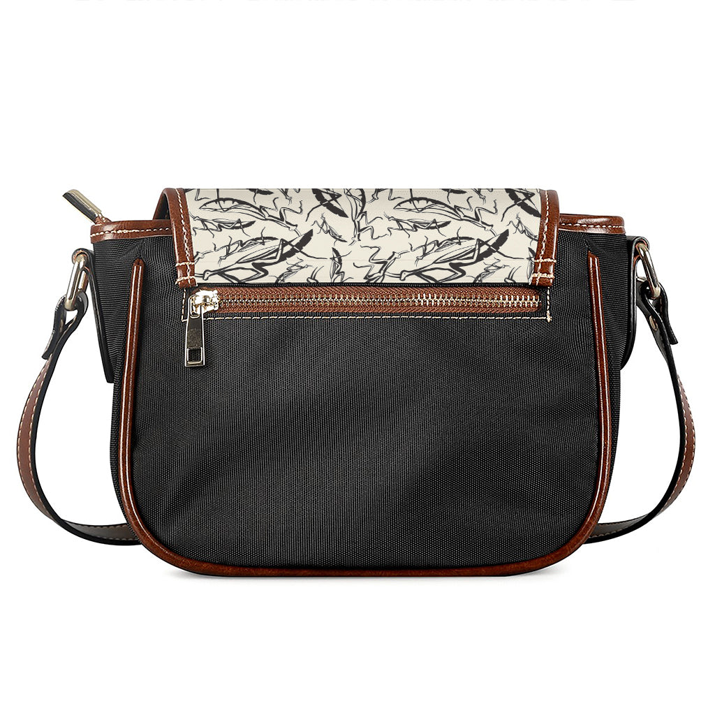 Hand Drawn Mantis Pattern Print Saddle Bag