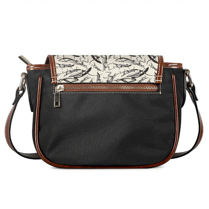 Hand Drawn Mantis Pattern Print Saddle Bag