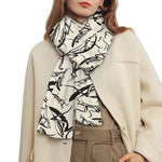 Hand Drawn Mantis Pattern Print Scarf