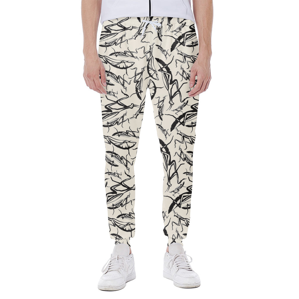 Hand Drawn Mantis Pattern Print Scuba Joggers