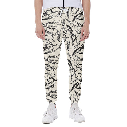 Hand Drawn Mantis Pattern Print Scuba Joggers