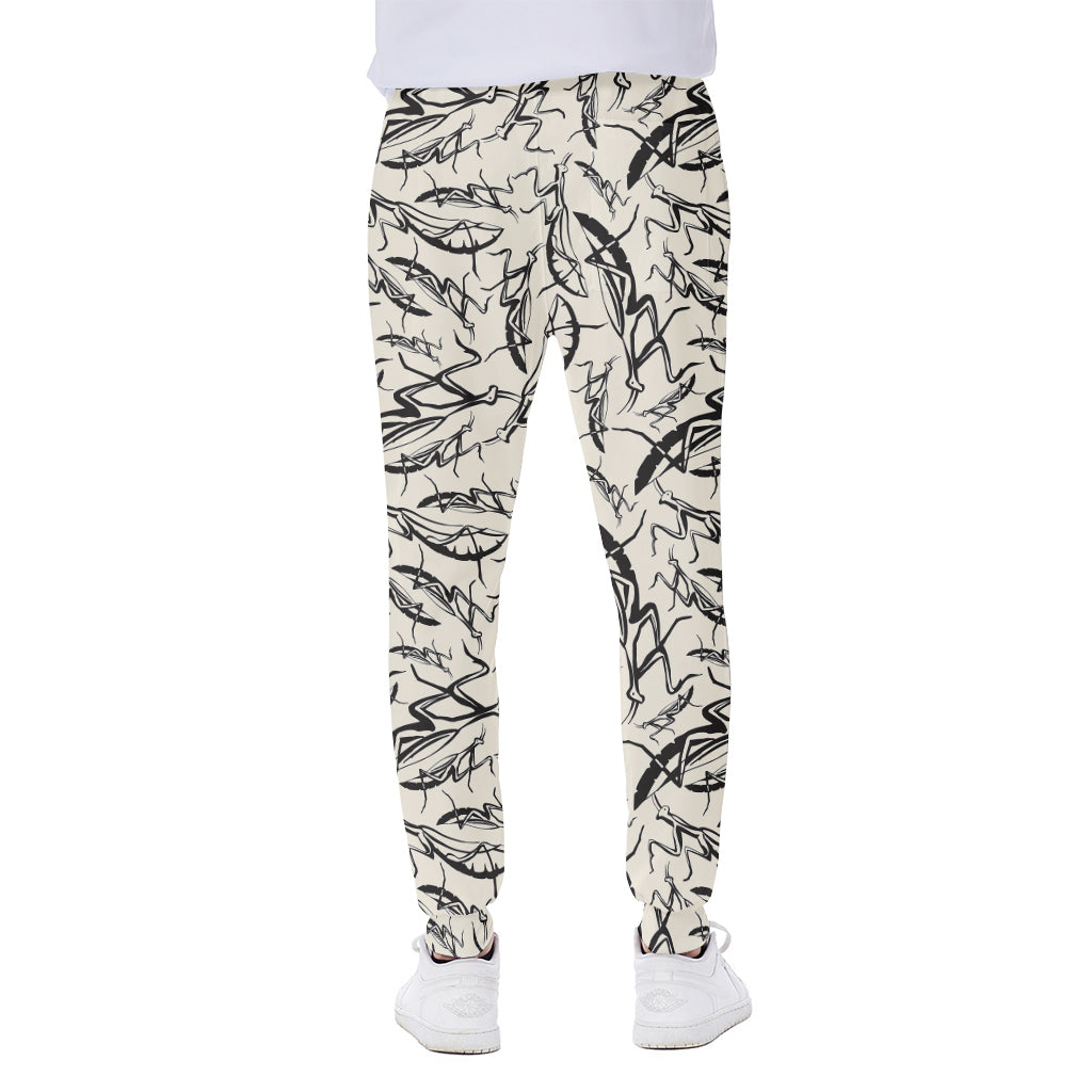 Hand Drawn Mantis Pattern Print Scuba Joggers