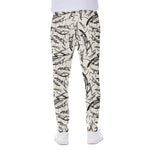 Hand Drawn Mantis Pattern Print Scuba Joggers