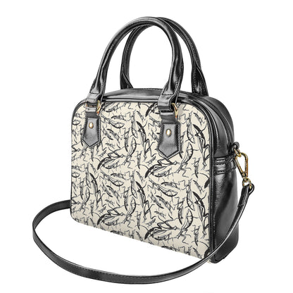 Hand Drawn Mantis Pattern Print Shoulder Handbag