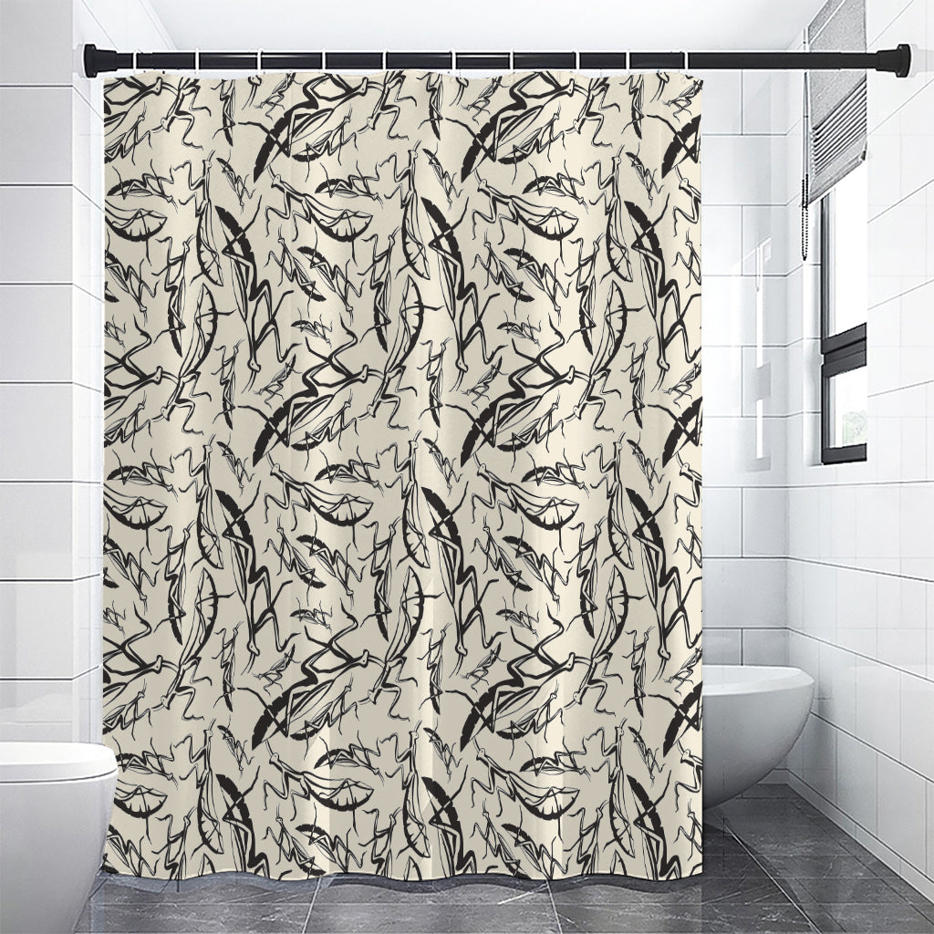 Hand Drawn Mantis Pattern Print Shower Curtain