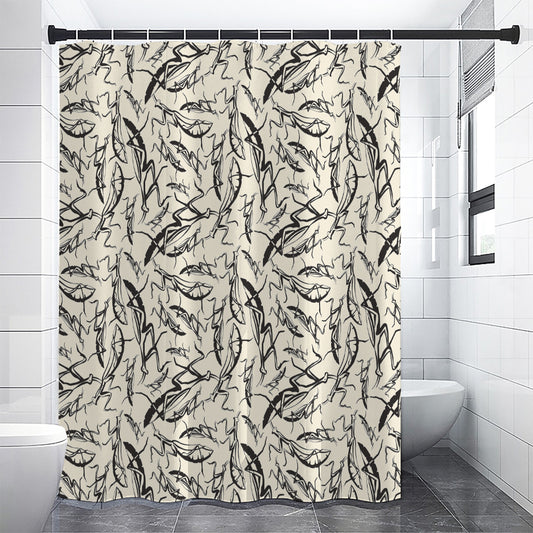 Hand Drawn Mantis Pattern Print Shower Curtain