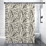 Hand Drawn Mantis Pattern Print Shower Curtain