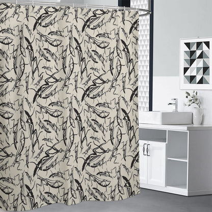Hand Drawn Mantis Pattern Print Shower Curtain