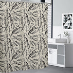 Hand Drawn Mantis Pattern Print Shower Curtain
