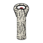Hand Drawn Mantis Pattern Print Single Neoprene Wine Tote