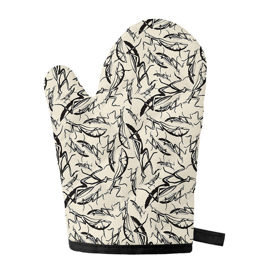 Hand Drawn Mantis Pattern Print Single Oven Mitt