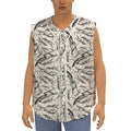 Hand Drawn Mantis Pattern Print Sleeveless Baseball Jersey