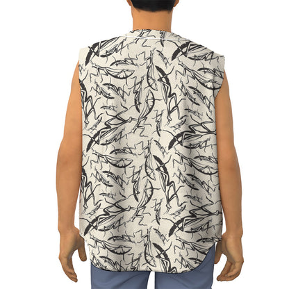 Hand Drawn Mantis Pattern Print Sleeveless Baseball Jersey