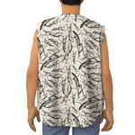 Hand Drawn Mantis Pattern Print Sleeveless Baseball Jersey