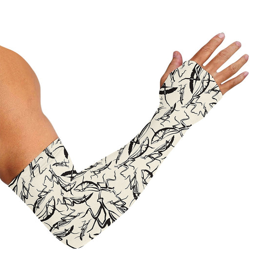 Hand Drawn Mantis Pattern Print Sun Protection Arm Sleeves