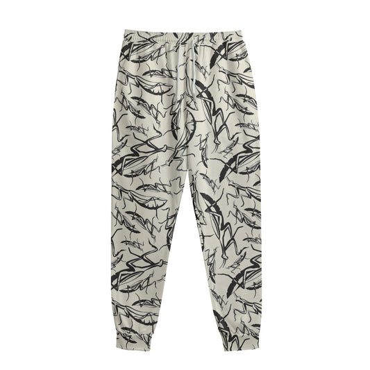 Hand Drawn Mantis Pattern Print Sweatpants